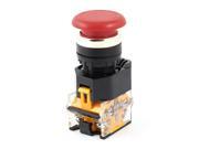 AC 380V 10A 1NO 1NC DPST Momentary Red Mushroom Head Push Button Switch