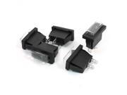 5PCS 2Positions SPST Panel Mount Black Snap In Boat Rocker Switch w Cover