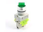660V 10A 3 Selector Position Green Light Self Locking 1NO 1NC DPST Rotary Switch