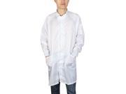 M White ESD Lab Zip Up Elastic Cuff Anti Static Coat Overalls Uniform for Unisex
