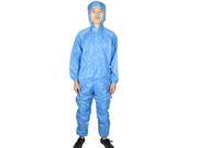 XL Blue ESD Lab Zipper Hooded Anti Static Jumpsuit Coverall Uniform for Unisex