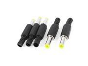 5 Pcs Plastic Cover DC Plug Power Supply Cable Male Connector 5.5mmx2.1mm Black
