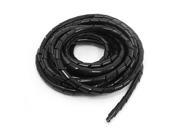 12mm 16.4Ft Spiral Wrapping Wrap Band Tube Computer Manager Cable Black