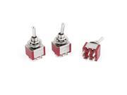 3pcs Switching Light Toggle Switch 2 Positions 6Pins DPDT AC 250V 2A 120V 5A