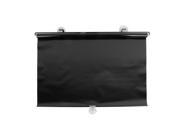 140cm x 58cm Car Black Clear Vinyl Sun Shield Window Curtain w 3 Suction Cups