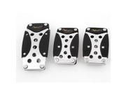 3 in 1 Auto Black Silver Tone Nonslip Design Gas Clutch Brake Pedal Cover Sets