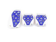3 in 1 Sports Racing Car Weave Non Slip Surface Pedals Pad Covers Sets Blue