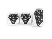 3 Pcs Black Aluminium Gas Clutch Brake Pedal Cover Guard Set for Auto