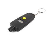 Black Plastic LCD Digital Yellow Button Tire Pressure Gauge Keychain for Car