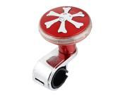 Car Auto Skull Steering Wheel Spinner LED Power Handle Knob Red Silver Tone