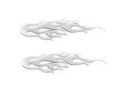 2 Pcs Crystal Reflective Flame Pattern Car Decorative Stickers Silver Tone