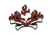 Decorative Metal Flame Skull Head Style Badge Emblem Sticker Red White for Car