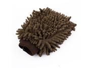 Brown Soft Double Sides Car Microfiber Washing Mitten Glove Cleaner