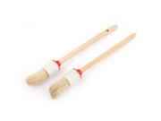 2 Pcs Vehicle Car Wooden Handle Air Flow Vent Keyboard Dust Brush Cleaning Tool
