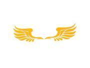 Motorcycle Van Car Door Emblem Yellow 3D Angel Wing Design Sticker