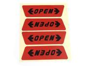 Red Black Letter Open Sign Print Adhesive Car Reflective Sticker Decal 4 Pcs