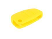 Yellow Silicone Auto Mini Remote Key Holder Cover Jacket for AUDI
