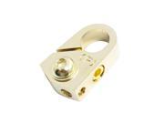 Clear Plastic Shell Gold Tone Metal 2 Gauge Battery Terminal Clamp