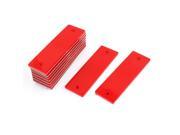 Vehicle Car Red Rectangle Adhesive Plastic Reflective Sticker 10 Pcs