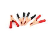4 Pcs 10cm Red Black Plastic Handle Insulated Test Lead Alligator Clips