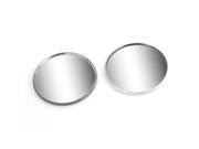 2 Pcs Silver Tone Shell 50mm Round Side Rearview Blind Spot Mirror for Car