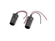 2 Pcs Plastic Power Charger Adapter Cigar Cigarette Lighter Socket Black for Car