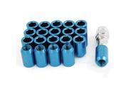 20 Pcs M12 x 1.5 Blue Metal Hex Locking Lug Nuts for Vehicles Car