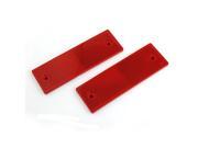 Pair Vehicle Car Red Rectangle Bar Plastic Reflective Stickers Decal