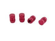 4 Pcs Red Round Alloy Car Bicycle Tire Tyre Wheel Valve Dust Caps Covers