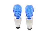 2 Pcs Car Motorcycle Bike Blue LED Tyre Tire Valve Caps Neon Light