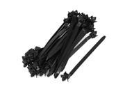 170mm x 8.1mm Black Nylon Pack Auto Wire Push Cable Zip Tie Organizer 30 Pcs