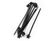 10 Pcs 188mm x 5mm Black Nylon Auto Car Push Mount Wire Cable Tie