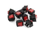 10 Pcs AC 15A 250V 30A 125V DPST ON OFF 4 Pins Rocker Boat Switch Red for Car