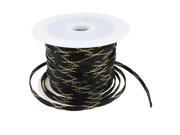 8mm Width Car Audio Sleeving Braided Polyester Cable Black Silver Gold Tone