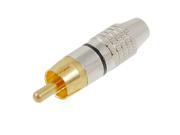 Gold Tone RCA Male Jack Connector Audio Video Adapter