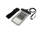 Neck Hand Strap Clear Gray Phone Water Resistant Case for iPhone