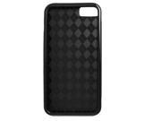 Soft Plastic Rhombus Pattern Shield Cover Case Black for iPhone 5 5G
