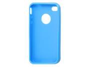 Sky Blue Soft Plastic Protective Cover Case for iPhone 4 4G
