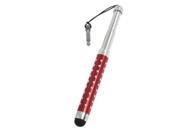 Unique Bargains 3.5mm Plug 3 Section Dotted Capacitive Stylus Pen Burgundy for iPad 2 3