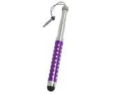 3.5mm Plug 3 Section Dotted Capacitive Stylus Pen Purple for iPad 2 3