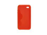 Red Smooth Soft Plastic Clear Case for Apple iPhone 4