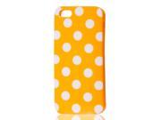 White Polka Dots Orange Soft Plastic Case Cover for Apple iPhone 5 5G