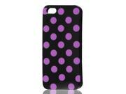 Purple Polka Dots Black Soft Plastic Case Cover for Apple iPhone 5 5G