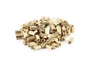 100 Pieces M3 Female Threaded PCB Brass Standoff Spacer 8mm High Gold Tone M3x8
