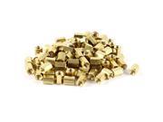 100 Pieces M4 Female Threaded PCB Brass Standoff Spacer 8mm High Gold Tone M4x8