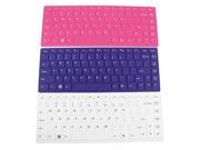 3 x White Fuchsia Purple Silicone Keyboard Skin Film Cover for Lenovo Y470 Y471
