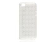 Clear White Argyle Pattern Soft Plastic TPU Case Cover for iPhone 5 5G