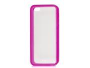 Fuchsia Soft Trim Clear Hard Back Plastic Protective Case Cover for iPhone 5 5G