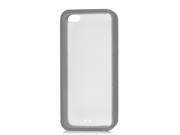 Dark Gray Soft Trim Clear Hard Back Plastic Protective Case Cover for iPhone 5G