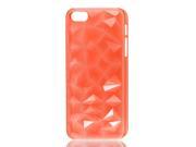 Unique Bargains 3D Water Cube Orangered Hard Back Case Cover Protector for iPhone 5 5G